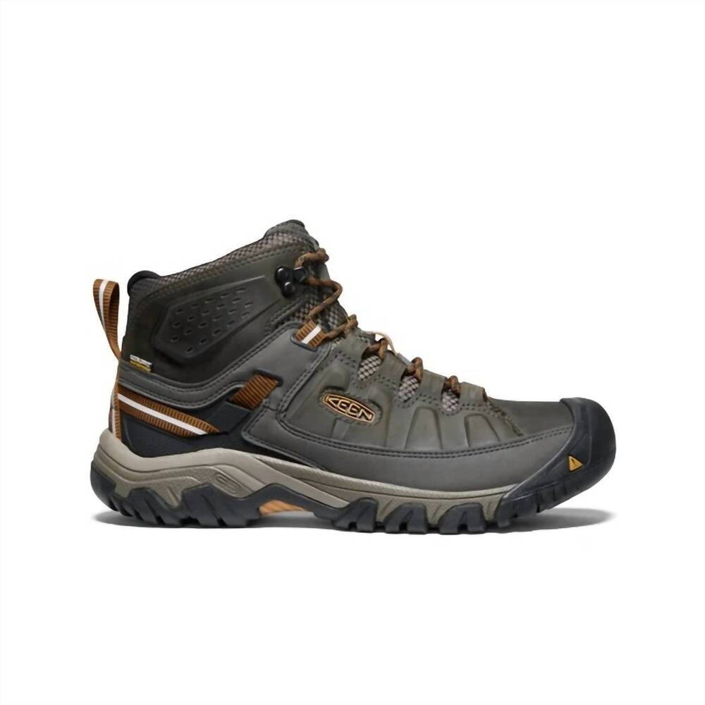 NEW KEEN men's targhee iii waterproof mid shoe in black olive/golden brown
